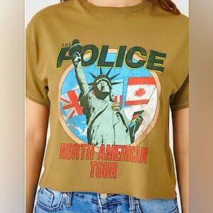 The Police North American Tour Cropped Graphic Tee - Band Tee - NWOT